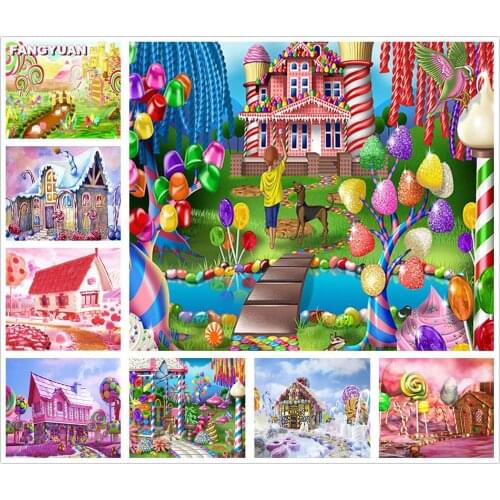 Full Diamond Mosaic 5D Diamond Painting Cartoon Boy Dogs Candy House Cross Stitch Kits Diamond Embroidery Children Home Decor