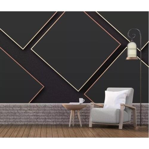 Custom Photo Wallpaper Gold Abstract Geometric Modern Wall Murals Luxury Wall Papers for Living Room Home Improvement