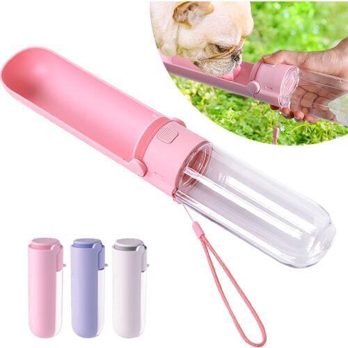 Portable Pet Dog Water Bottle Dogs Cats Travel Drinking Bowl Outdoor Pets Water Feeder Dispenser for Small Large Dogs Cats 420ml
