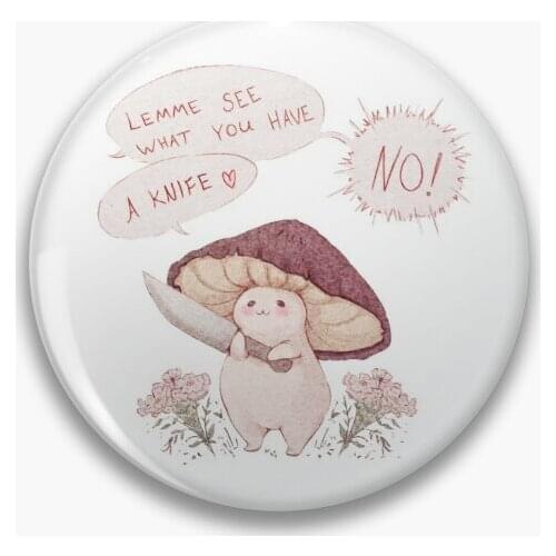 Let Me See What You Have Little Mushroom Soft Button Pin Cute Funny Brooch Jewelry Creative Lover Decor Collar Gift Hat Clothes