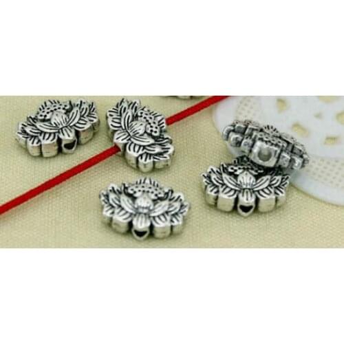20pcs/lot Tibetan Silver lotus spacer Loose Bead Spacer Beads Connectors for DIY Jewelry Making bracelet fg4s