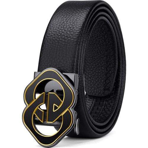 WILLIAMPOLO 2021 Genuine leather Mens Belt Luxury Brand Designer Top Quality Belts for Men Strap Male Metal Automatic Buckle