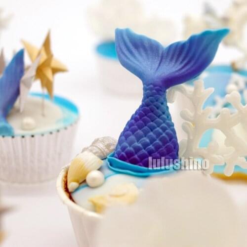 Mermaid fish scales fish tail fish tail silicone fondant cake baking mold chocolate dry Pace mold