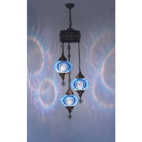 Amazing Turkish Chandelier mosaic hanging Moroccan vintage pendant lampshade glass light ceiling