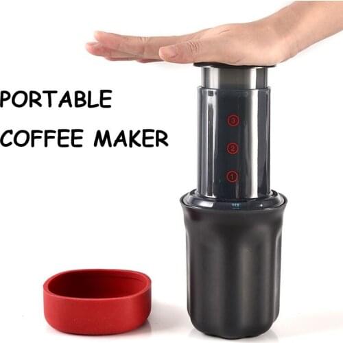 Outdoor Portable Coffee Pot Hand Press Coffee Machine Italian Hand Coffee Maker Household Kitchen Dining Coffeeware Dropshipping