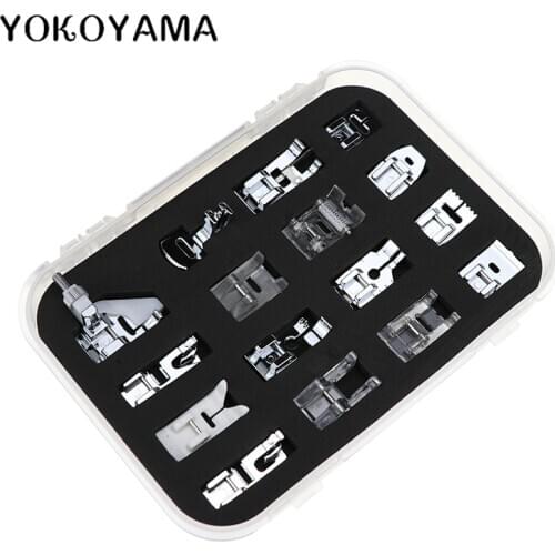 YOKOYAMA 16Pcs/Set Pressure Foot Sewing Parts Suit Home Hand DIY Electric Sewing Machine Sewing Parts For Brother Feiyue Singer
