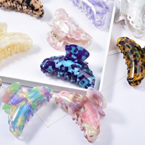 Acetate Sheet Leopard Print Hair Claws Grab Hair Claw Clamps Hair Clip for Women Girls 2021 Hairgrips Headwear Hair Accessories