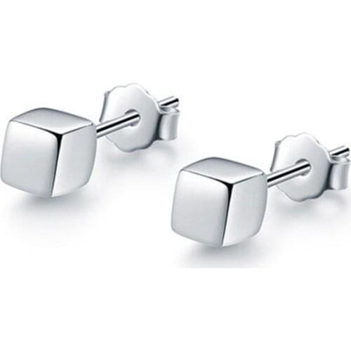 New Hot Fashion 925 Sterling Silver Square Earrings for Women Girls Gift Fashion Statement Jewelry