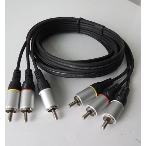 1.50meter 3RCA male Jack to male Audio Composite Component extension cable