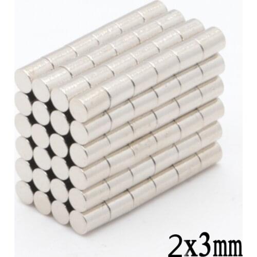 1000pcs 2x3 mm N35 Mini Super Strong Powerful Neodymium Magnet Round Rare Earth Permanent Magnets 2*3mm