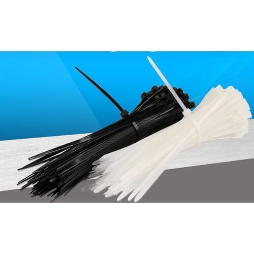 250Pcs/pack 4*250 4*300 4*350mm high quality width 2.8mm black white color Factory Standard self-locking Plastic nylon cable tie