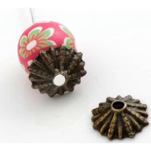 80Pcs 10x10mm Antique Bronze Cone End Caps Bead Cap Jewelry Findings Components L1055