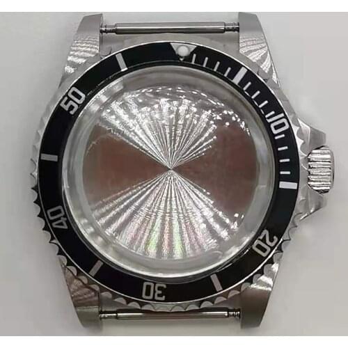 Watch accessories 39.5mm black aluminum frame stainless steel shell parts, suitable for st1612 Miyota 8215 ETA 2813 movement P01