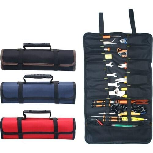 Car Storage Oxford Multifunctional Reel Kit Canvas Roll Car Repair Tools Storage Bag Organizer Waterproof Tools Auto Organizer