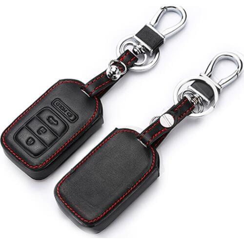 Genuine Leather Key Chain Ring Cover Case Fit For Honda Cr-V Civic Fit Freed Stepwgn Key Two Civic 2017 Accord Key Holder