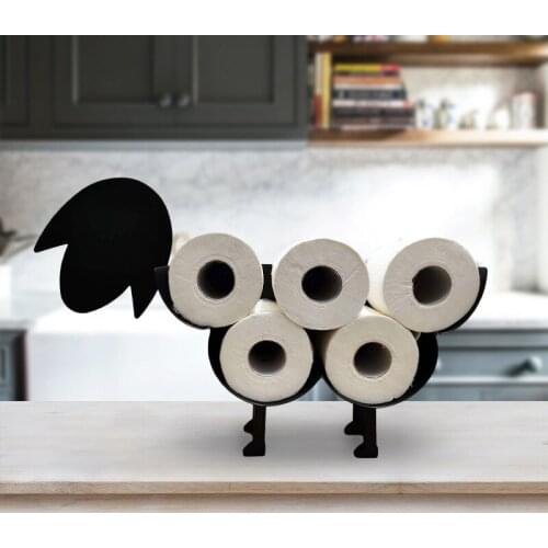 Toilet Paper Holder Free-Standing Bathroom Tissue Storage Toilet Roll Holder Paper Bathroom Iron Storage Sheep Decorative