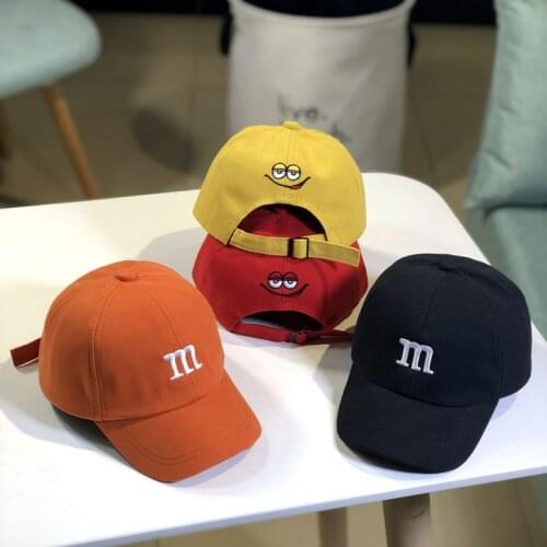 Childrens Kid Baseball Cap for Girls Boy Hats Sunscreen Baby Hat M Letter Embroidered Cute Kids Caps 1-6Y