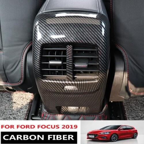 DNHFC Carbon fiber style decorative cover for air outlet of rear air conditioner For Ford Focus 2019 MK4