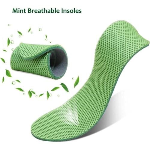 Unisex mint health deodorant insoles lightweight breathable sports insoles large mesh fabric absorbs sweat