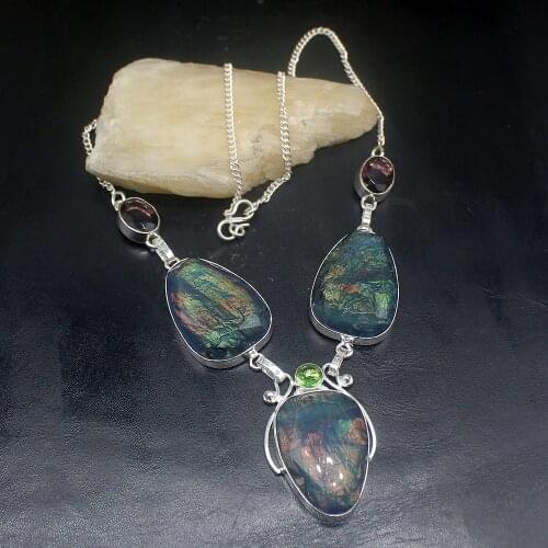 Gemstonefactory Jewelry Big Promotion 925 Silver Dichroic Glass Amethyst New Gifts Ladies Women Chain Necklace 48cm 20213514