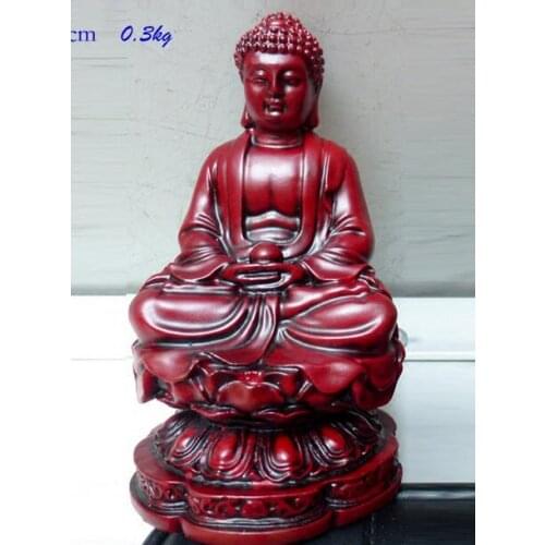 Imitation mahogany sitting guanyin bodhisattva setting pieces sakyamuni resin Buddha crafts sculpture decoration statues Home
