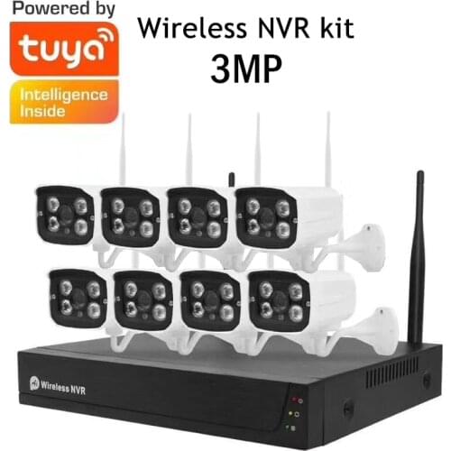 Tuya Smart Life 8CH Video Surveillance Kit 1080P WIFI CCTV System Monitor NVR CCTV Camera Security System Waterproof