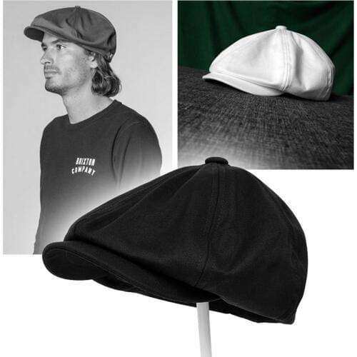 Casquette Four Seasons Cotton Black Beige Whit Mens Newsboy Hat Male Beret Men And Women Retro England Visor Big Head Cap BLM99