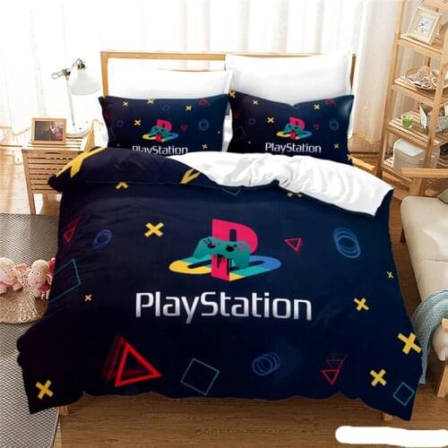 PlayStation Geometry 3D Printed Bedding Set 2/3pcs Soft Quilt Cover / Duvet Cover Set Twin Full Queen King Size Home Textile