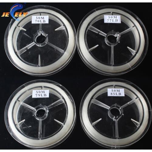 Jeely 50m Japanese Fluorocarbon Material Leader Fishing Line 70lb 75lb 77lb 79lb 80lb 85lb