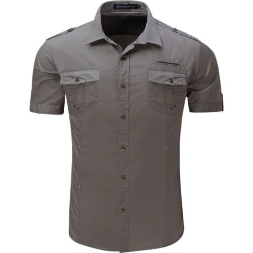 Summer Outdoor Tactical Pure Cotton Breathable Short-Sleeved Shirt Men Trekking Camping Fishing Mountaineering Casual Shirts