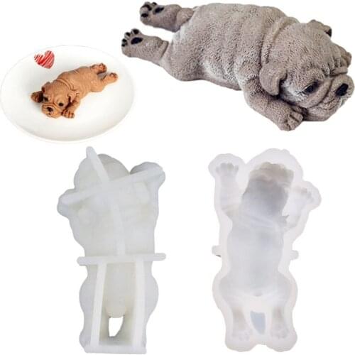 Cute Dog Silicone Mold Mousse Cake 3D Shar Pei Mould Ice Cream Jello Pudding Blast Chilling Tool DIY Fondant Decoration