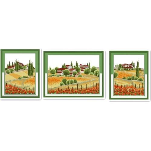 Poppy flower wild style 11CT 14CT printed cloth cross stitch kit, material package home furniture sewing wall decoration