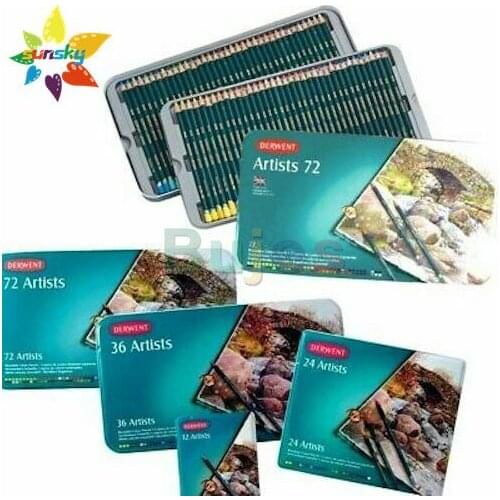 UK Original Derwent Artists Colour Pencil Sets 12/24/36/72 Gift Tin Box Multicolour Drawing Art Pencil Set