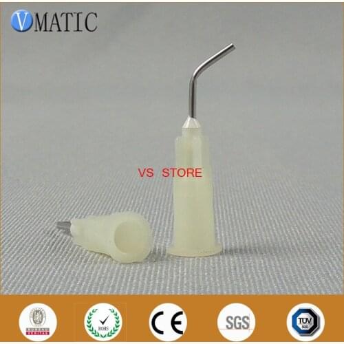 Free Shipping 100Pcs 19G 45 Degree Bent 0.5'' Pre-Bent Dispensing Needle Tip 1/2 Inch