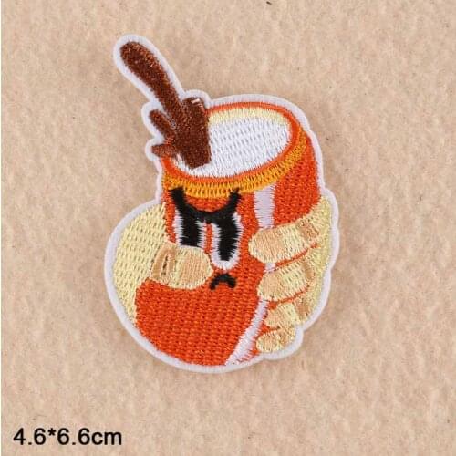Jumping Squeeze Can Cartoon Iron On Embroidered Clothes Patches For Clothing Stickers Garment Wholesale
