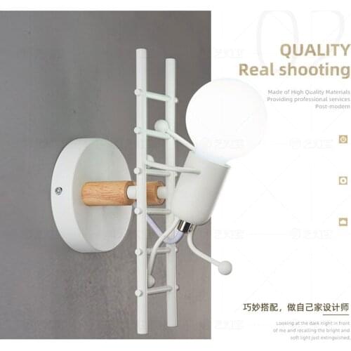 Wall Creative Lamp Holder Creative Iron Climber Chandelier Elegant Kid Bedroom Living Room E27 Lamp Holder Indoor Decorative Lig