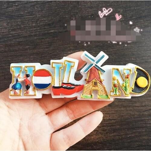 Netherlands Holland Hot Selling Newest MagneticTime Europe Windmill National Flower TulipTourist Landscape Fridge Magnet Sticker