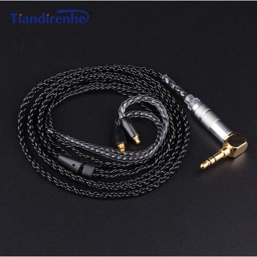 Upgrade 4 Core MMCX Cable for Shure SE215 SE535 SE846 Earphone Silver-plated Copper Headphone Wire for iPhone xiaomi Android IOS