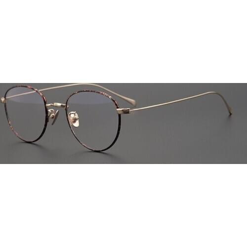 High Quality Titanium Glasses Men Simple Style Super Thin Light Retro Round Eyeglasses Women Oculos Personality Design