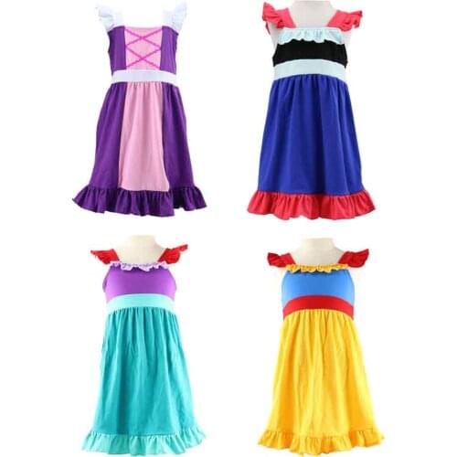 Girls Princess Dress Cute Toddler Ruffle 12m-8 Years Sleeveless Cotton Boutique Kids Party Dresses