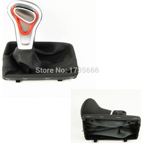 Chrome Leather Shift Knob BLACK For AUDI A4L Q5 2008 A6L 2012 Q7 A7 Modified