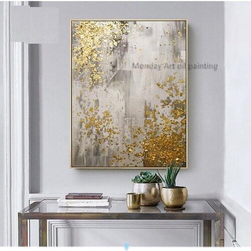 Modern Abstract canvas Oil Paintings Hand painted Abstract gold Oil Painting picture wall paintings Living Room home Decoration