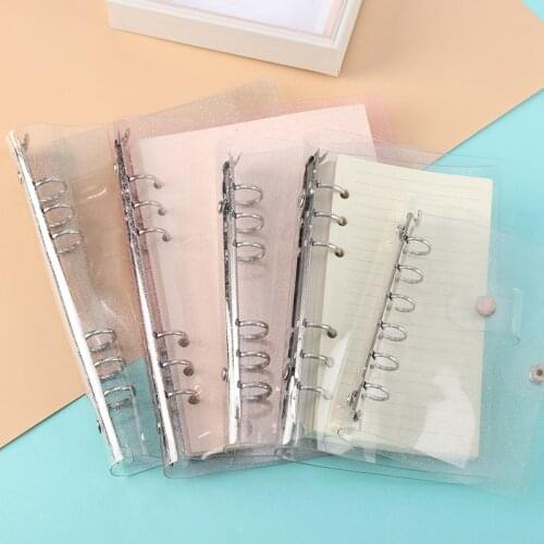 A5 A6 A7 Standard 6 Holes Clear Soft PVC Notebook Cover Protector Round Ring Binder Loose leaf Folder