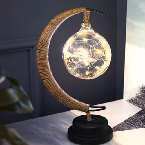 Wishing Ball Moon LED Night Lights Art Bedroom Bedside Table Lamp Kids Gifts