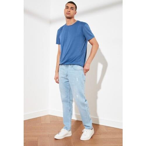 Trendyol Male Destroylu Relax Fit Jeans TMNSS21JE0129