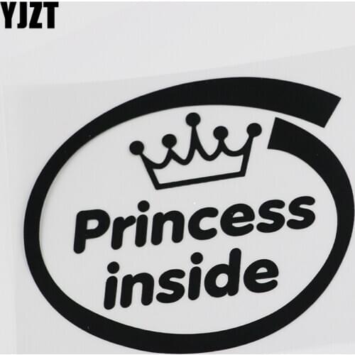 YJZT 13.5CM*15.3CM Cute Princess Inside Nice Baby On Board Vinyl Car Sticker 13C-0027