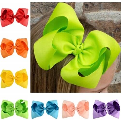 2021 New Candy Color 8 Inch Bow Hairpin 20 Color Pure Color Childrens Head Flower Hair Ornament Headdress