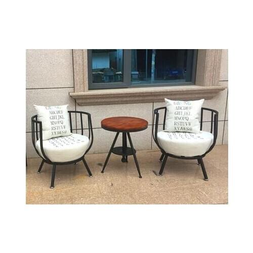 American style lof.t iron balcony sofa. Personalized casual cloth single sofa chair