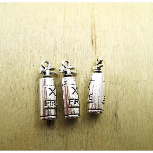 15pcs--23x8mm Fire Extinguisher Charms3D Fire Extinguisher charm pendants DIY necklace/ bracelets charms antique silver tone