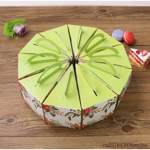 200pcs Flower Triangle Cake Boxes Dessert Packing Boxes Cheese Cake Box Favors Gift Package